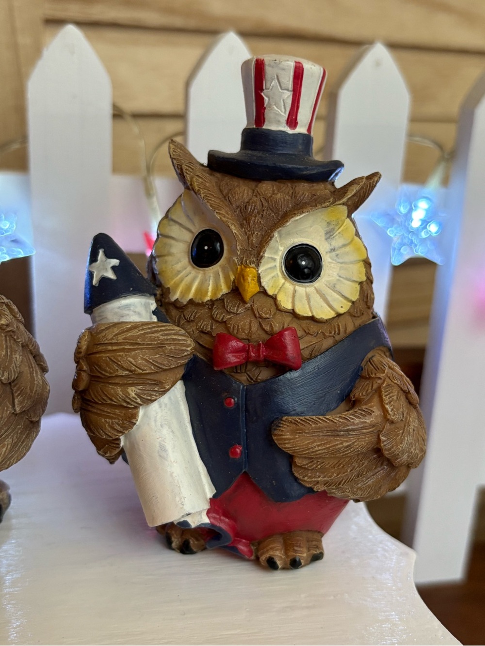 Patriotic 4th of July Set of 2 Owls - Picture 3 of 5